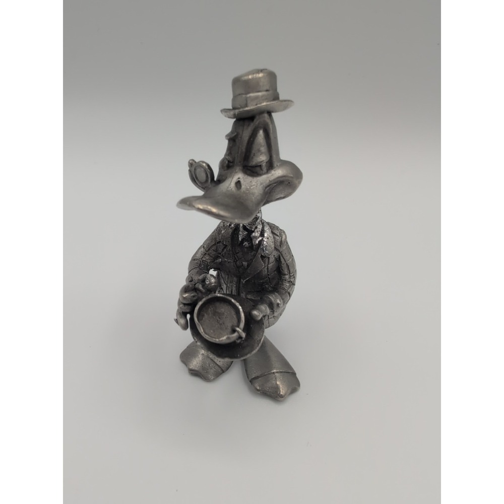 VTG 1992 Warner Bros. Daffy Duck  Pewter Figure Figurine Patina 3'